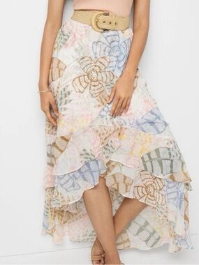 White House Black Market Ruffle Hilo Wrap Skirt size 4